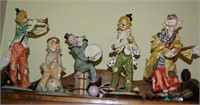 Clown Musician Figurines (lot of 5)
