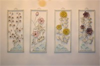 Metal Floral Wall Art (lot of 4)