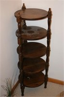 5 Tier Round Wooden Accent Table/Shelf