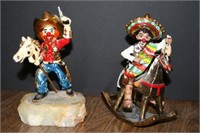 Ron Lee Cowboy Figurine & Hispanic Clown