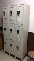 Set of 9 small steel lockers, Penco products,