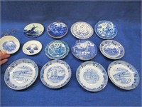 miniature blue willow plates & bowls