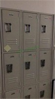 Set of 9 small steel lockers by Penco