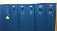 Group of 6 blue steel lockers, No 547-556,