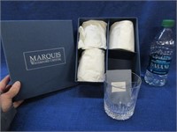 set of 4 marquis waterford glasses in box