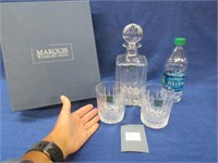 marquis waterford decanter & 2 glasses in box