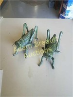 Vintage Cast iron grasshoppers with movable legs