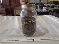 5+ Pounds Wheat Cents in Mason Jar