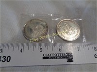 2 One Ounce Silver Colorado Coins