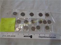 Collection of 16 Buffalo Nickels