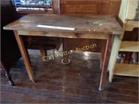 Vintage Wooden Rolling Table w/Drawer