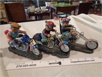 3 BORN TO RIDE Collector Motorcycle Bears