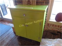 Rolling Wooden Cabinet - Green