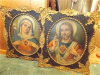 RELIGIOUS PRINTS IN ANTIQUE FRAMES~DISTRESSED