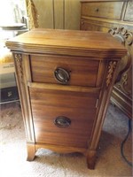 ANTIQUE NIGHTSTAND W/ ORNATE CARVING