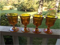 SET OF FOUR(4) CARNIVAL GLASS STEMS