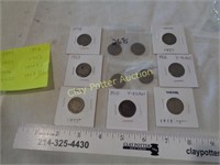 Collection of 11 Victory V Nickels