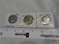 3 Kennedy Half Dollars 1966, 1967, 1969