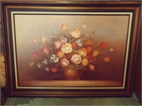 FLORAL OIL ON CANVAS PAINTING ~ BY ROBERT COX