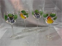 Hand Painted Wine Goblets -hand wash only