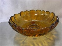 Large Amber Glass Bowl