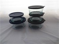 5pc. Pyrex Covered Glass Bowls
