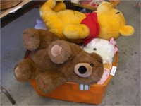 Tub of Assorted Stuffed Animals