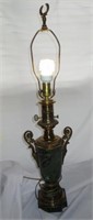 Brass/green Marble Look Lamp