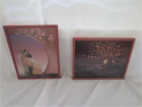 Pair Of Pink Framed Pictures