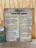 Nostalgic Man Cave 10 Com-MAN-ments sign
