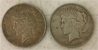 (2) PEACE DOLLARS - 1922 DATE and 1923 DATE