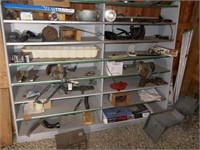 METAL SHELF WITH CONTENTS