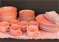 Unique Pink Fiesta Dinner Set with Placemats