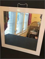 White Plastic Framed Wall Mirror