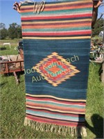 Hand dyed & woven wool saddle blanket