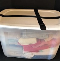 Large Storage Tub with Towels