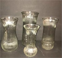 Set of Vintage Hoosier Glass Flower Vases