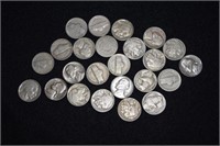 11 Buffalo nickels, 13 Jefferson nickels, & a