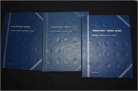3 partially filled coin books - Mercury &