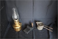 Antique Fluting Iron, Press, Oil Lamp