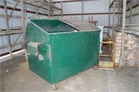 LARGE METAL DUMPSTER ON WHEELS