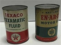 Texaco & EN-AR-CO Motor Oil Cans