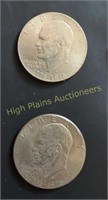 (2) Bicentennial Eisenhower Silver Dollars