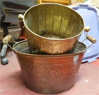 (2) Brass Buckets