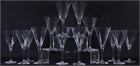 MIXED LOT OF SIXTEEN ORREFORS CRYSTAL WINE GOBLETS