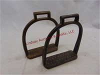 Pair of stirrup irons marked US Watervliet Arsenal