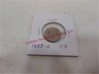 1853 - 0 10 cent pc in holder