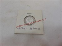 1857 - 0 1/2 dime pc in holder