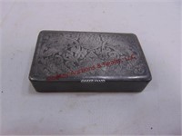 Silver engraved snuff box w/ hinged lid