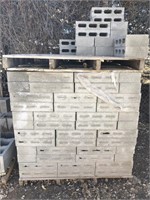 Pallet of Grey Cinder Blocks
